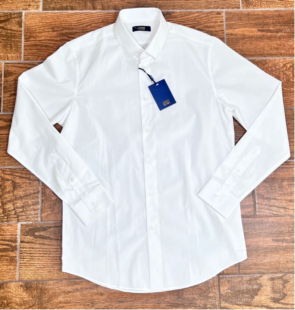 NEW! Men's Cavalli Class White Dress Shirt Slim Fit Size 41/16
