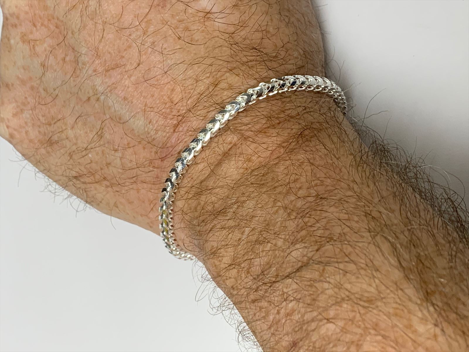 4mm 8" 925 Sterling Silver Franco Bracelet