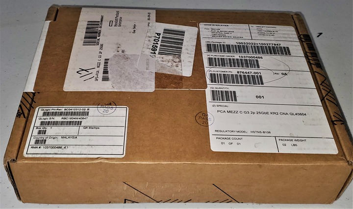 HP 876447-001 4820C CNA 25GBE DUAL PORT CONVERGED NETWORK ADAPTER MEZZANINE CARD