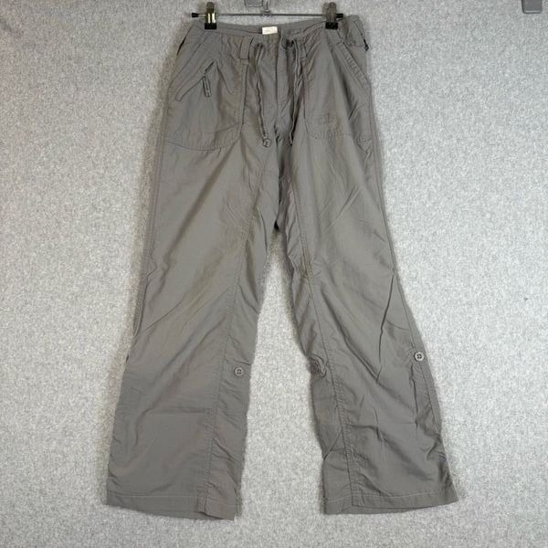 The North Face Womens Size 4 Long Pants Olive Green Drawstring Waist Pockets