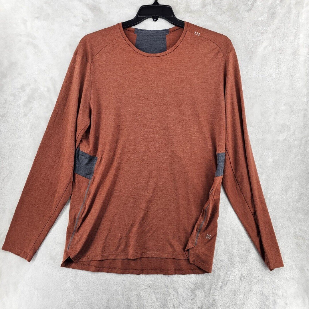 LULULEMON Men's Chestnut Gray Metal Vent Tech Top Size XL Gym
