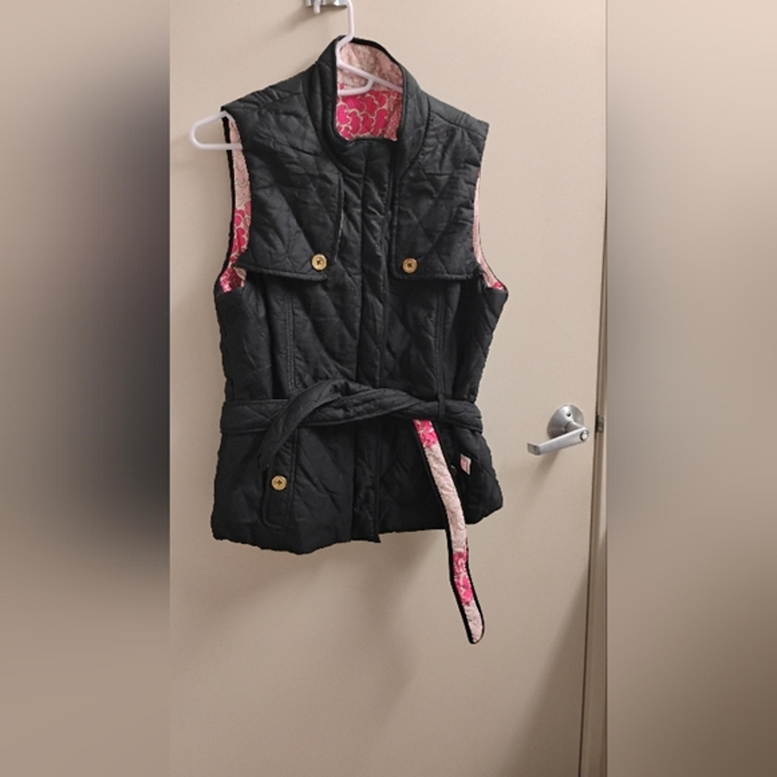 Lilly Pulitzer 2 In 1 Reversible Women's Quilted Belted Vest Sz S