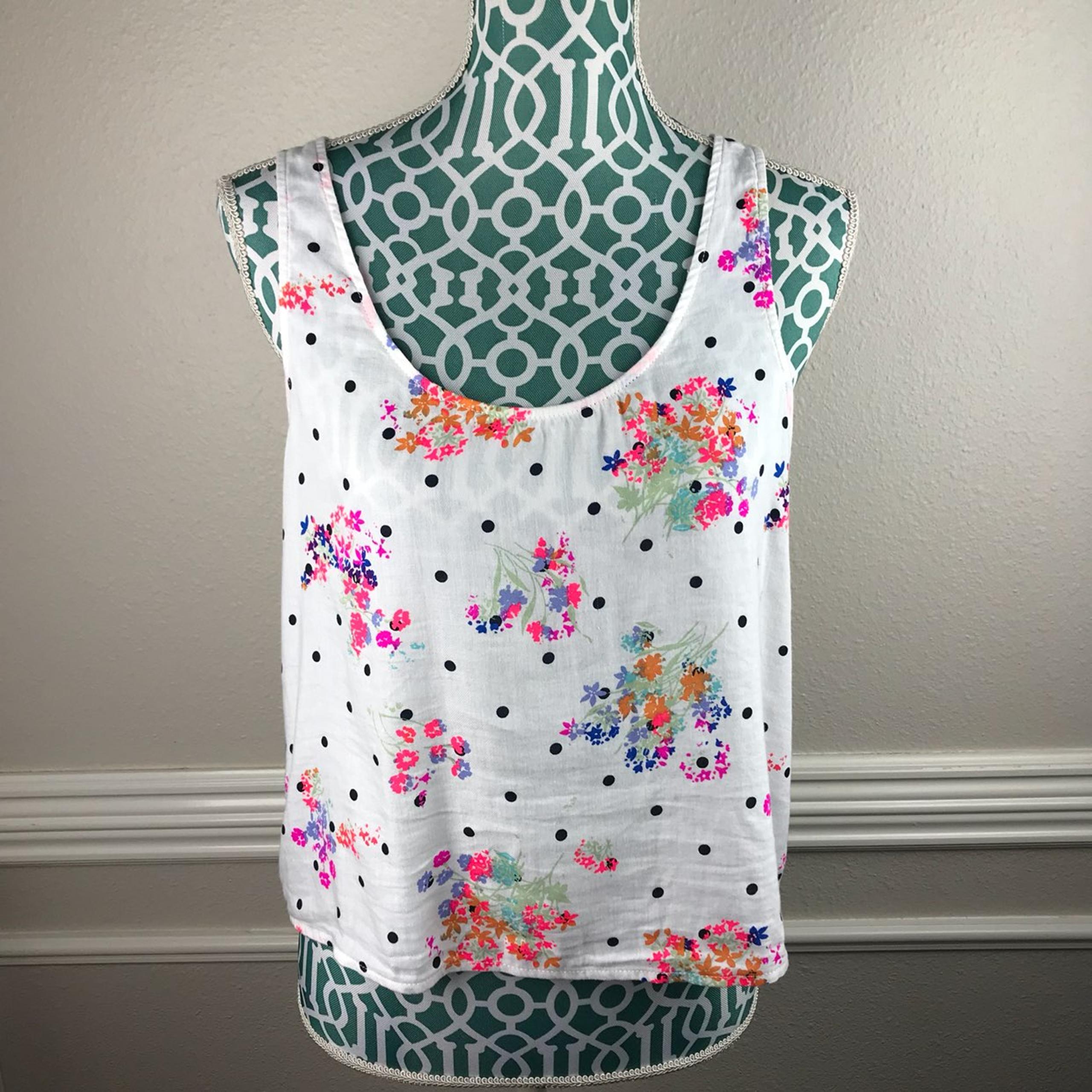 SO Juniors Tank Top Crop Floral Large