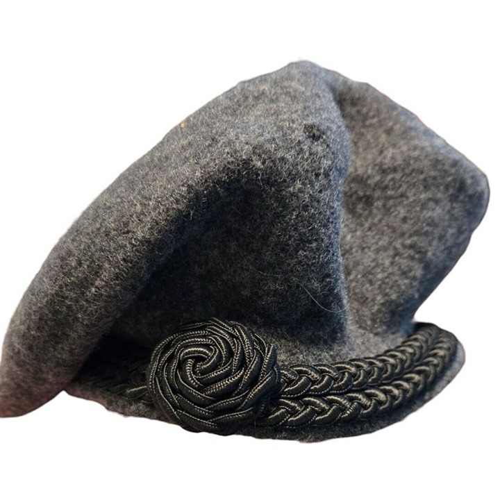 Beret Basque De Luxe Black Hat Cap Czech Republic Pure Wool