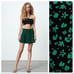 NWT. Zara Black/Green Floral Print High Waisted Skort. Size S.