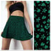 NWT. Zara Black/Green Floral Print High Waisted Skort. Size S.