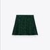 NWT. Zara Black/Green Floral Print High Waisted Skort. Size S.
