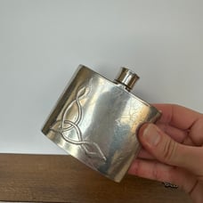 Vintage Flask, Two Sterling silver pendants