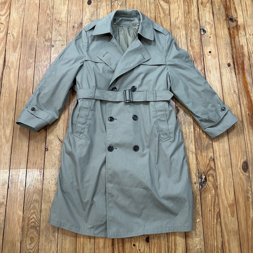 Defense Logistics Agency Trench Coat Mens 42S Beige All Weather American Apparel