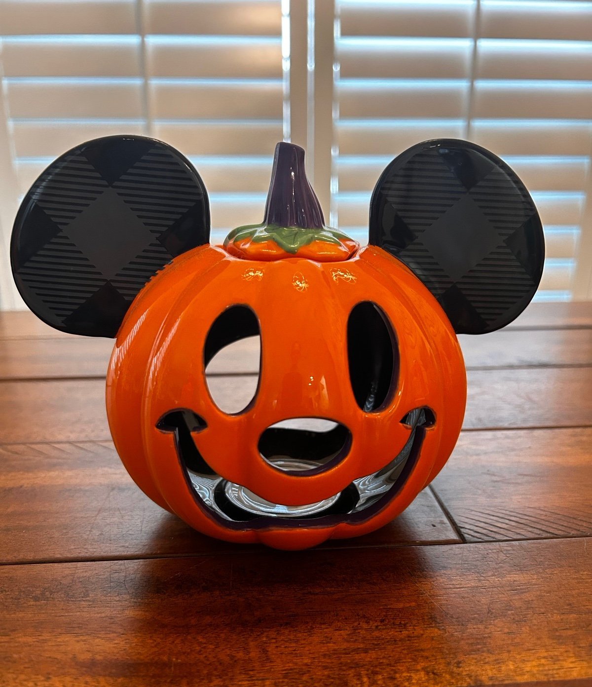 Disney Parks Halloween Mickey Mouse Pumpkin Candle Holder NWT