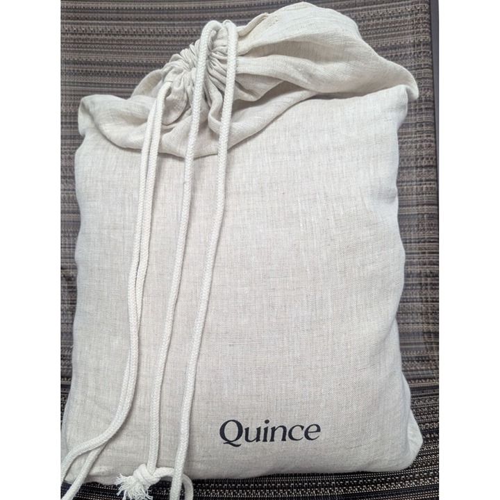 Quince European 100% Linen Duvet Cover 3PC Set Natural Chambray King/Cal -NEW-