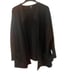 Eileen Fisher Woman Wool Nylon Blend Open Front Cardigan Sweater Pockets Black 1