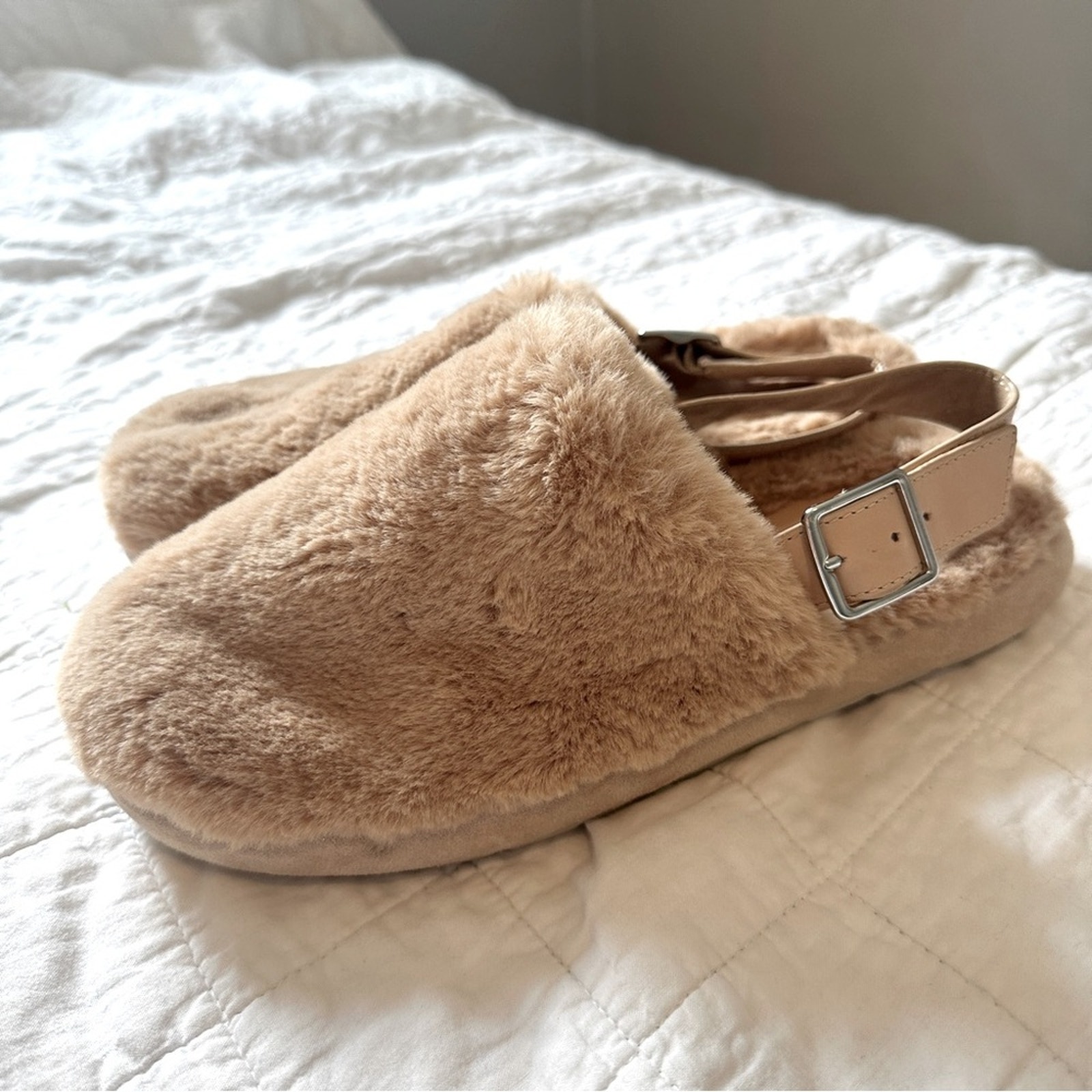 Marc Fisher Zister Mules Slides Slippers NEW 9 Furry Fuzzy
