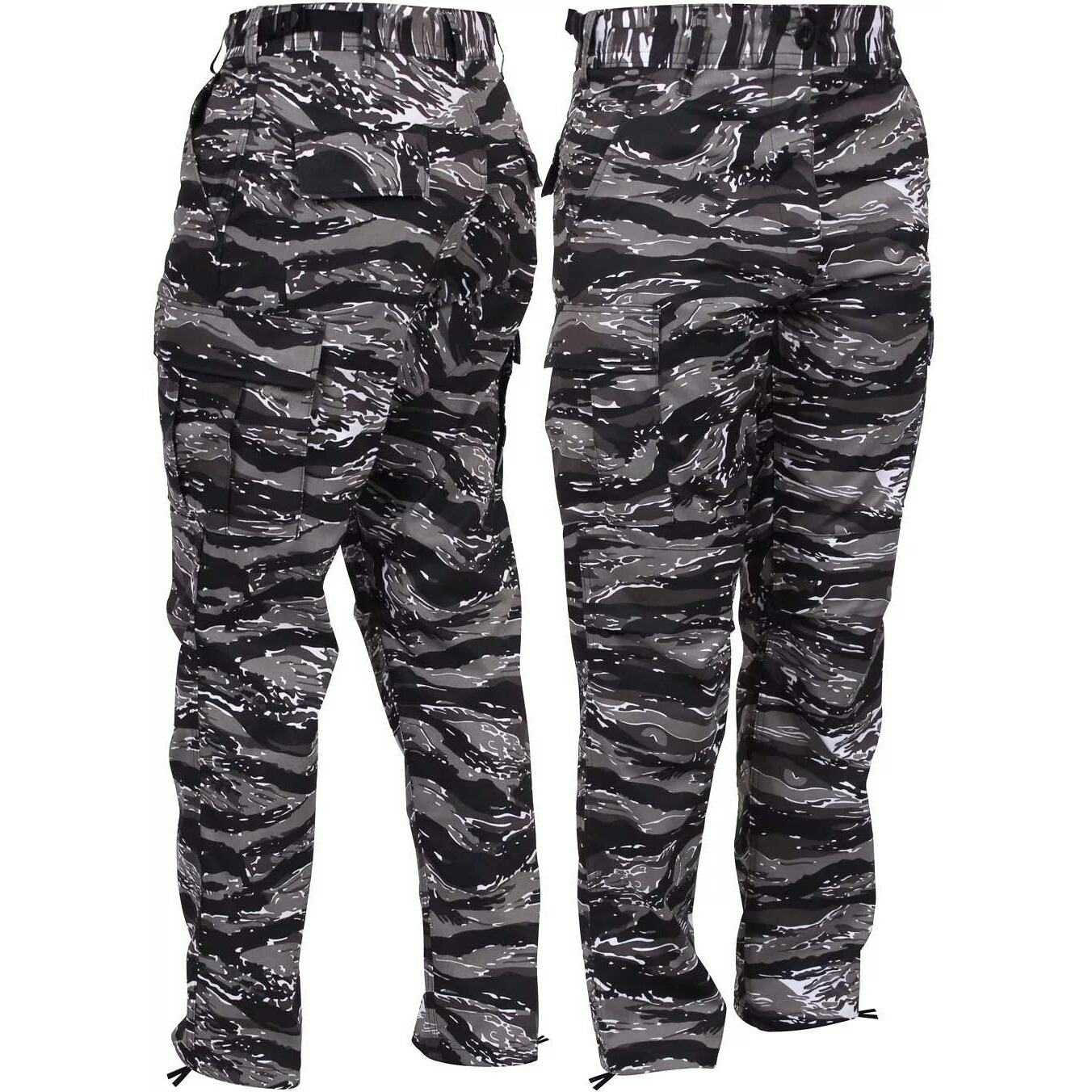 Rothco Men's Urban Tiger Stripe Camo Tactical Cargo Pants BDU Gray Black XXL