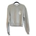 NEW GOOD AMERICAN WOMEN'S GRAY LEO BOYFRIEND SWEATSHIRT SIZE 0