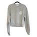 NEW GOOD AMERICAN WOMEN'S GRAY LEO BOYFRIEND SWEATSHIRT SIZE 0