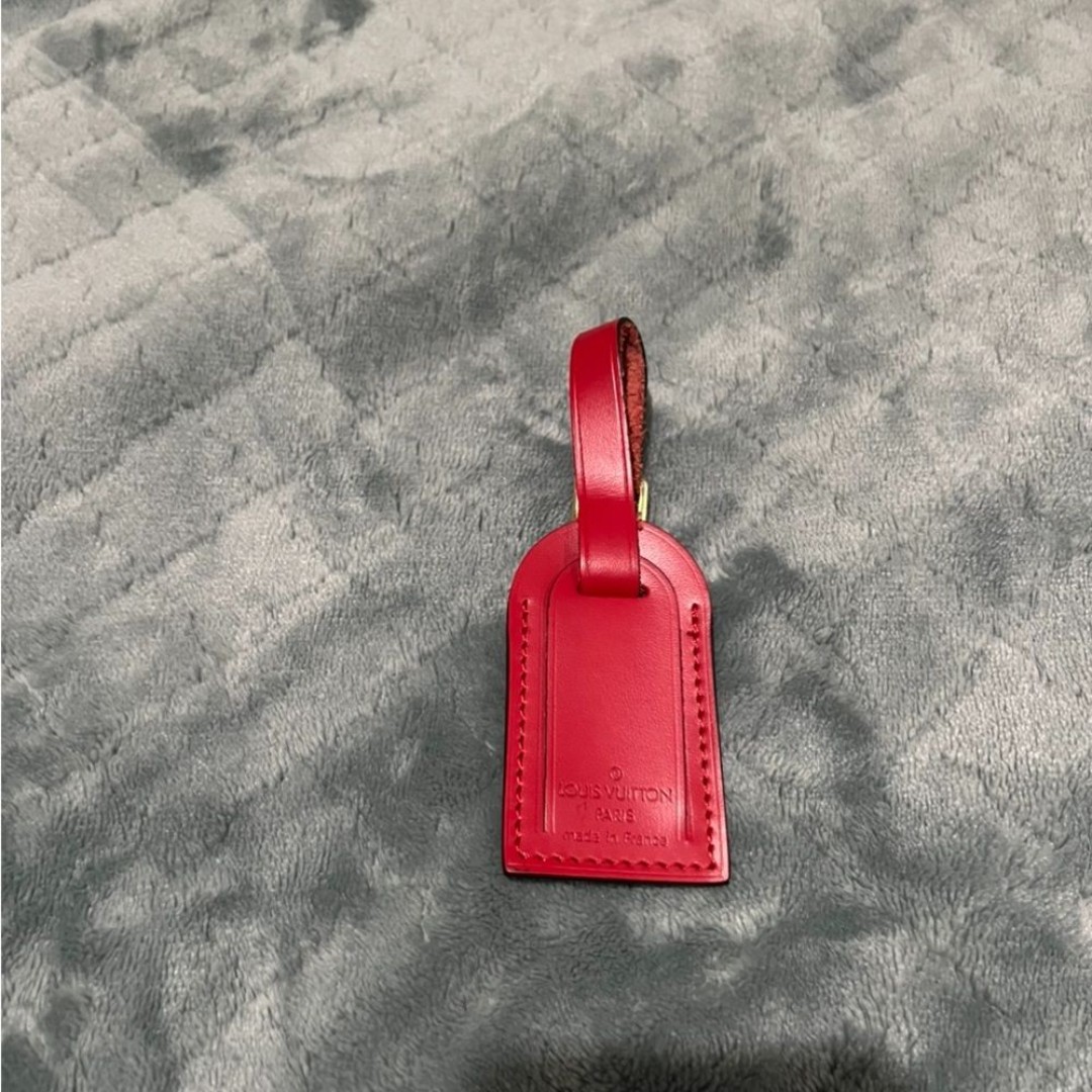 Louis Vuitton red epi leather luggage tag