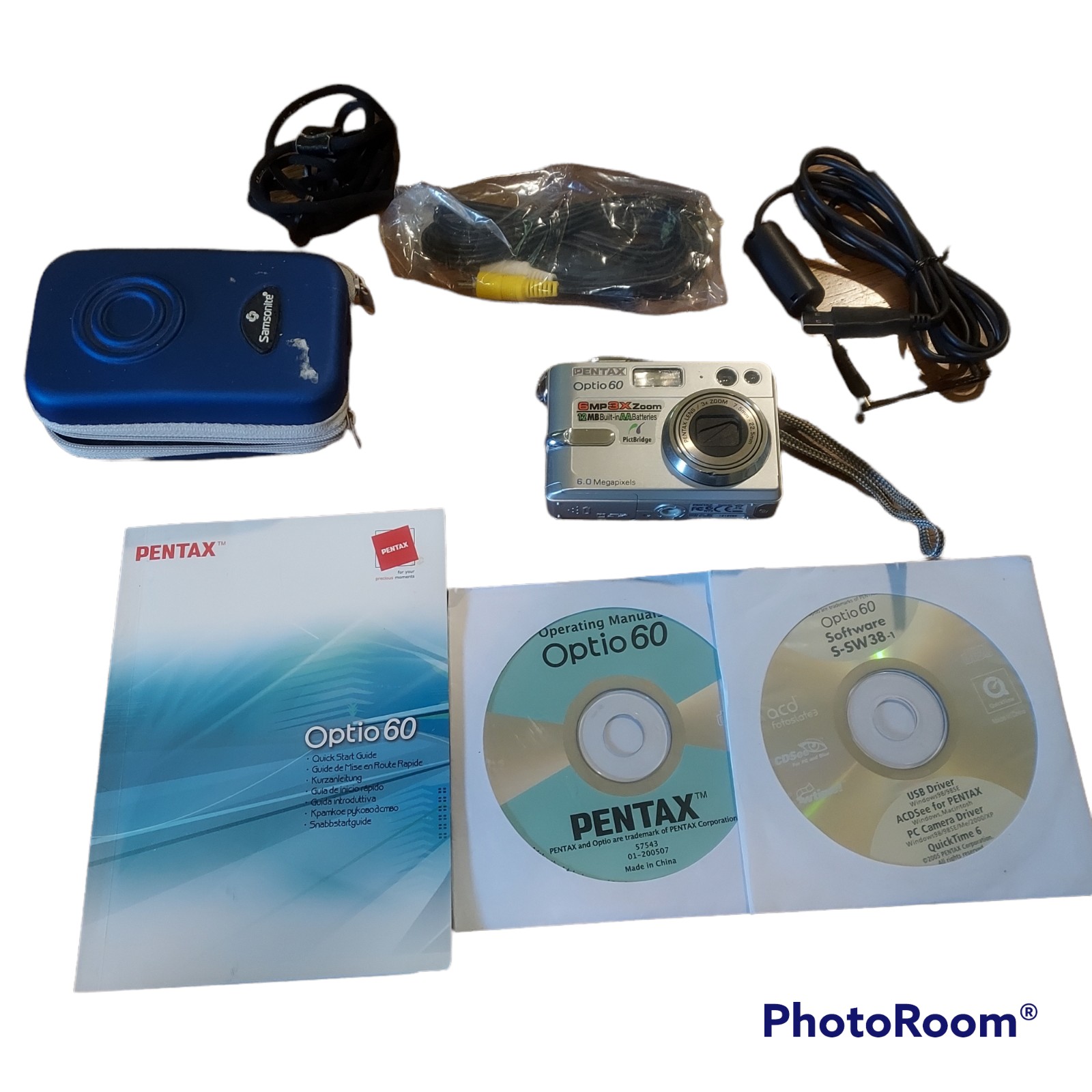 PENTAX Pentax Optio S60 6.0MP Digital Camera - Silver Tested and Working. (0727)