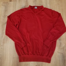 Mens PING Merino Wool Golf Sweater Top Medium Red Embroidered Sensor Warm V-Neck