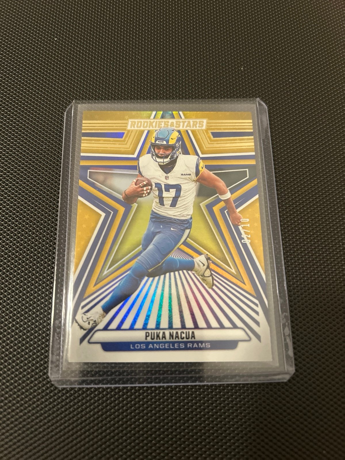 2024 Panini Rookies & Stars #58 Football PukaNacua gold /10 - Rams case it holo