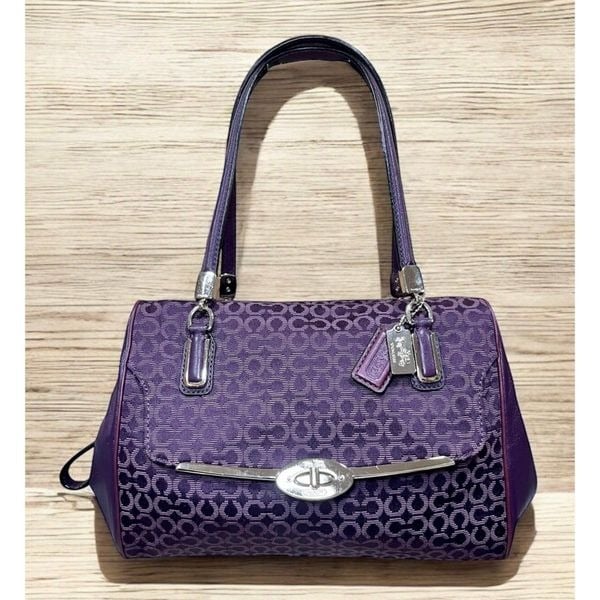 Coach 25215 Madison Needlepoint Op Art Satchel Bag
