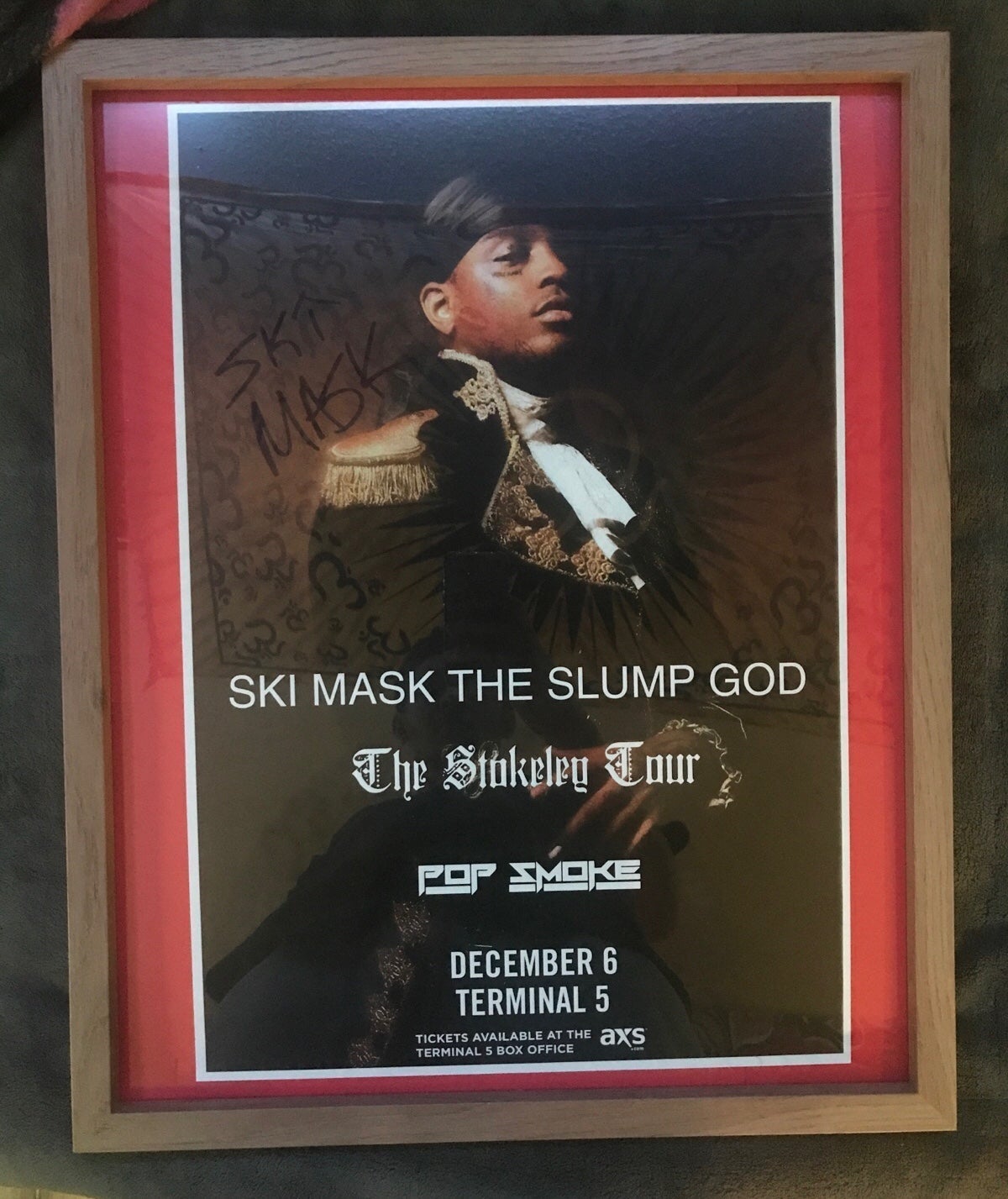 Authentic hand signed ski mask the slump god gig poster