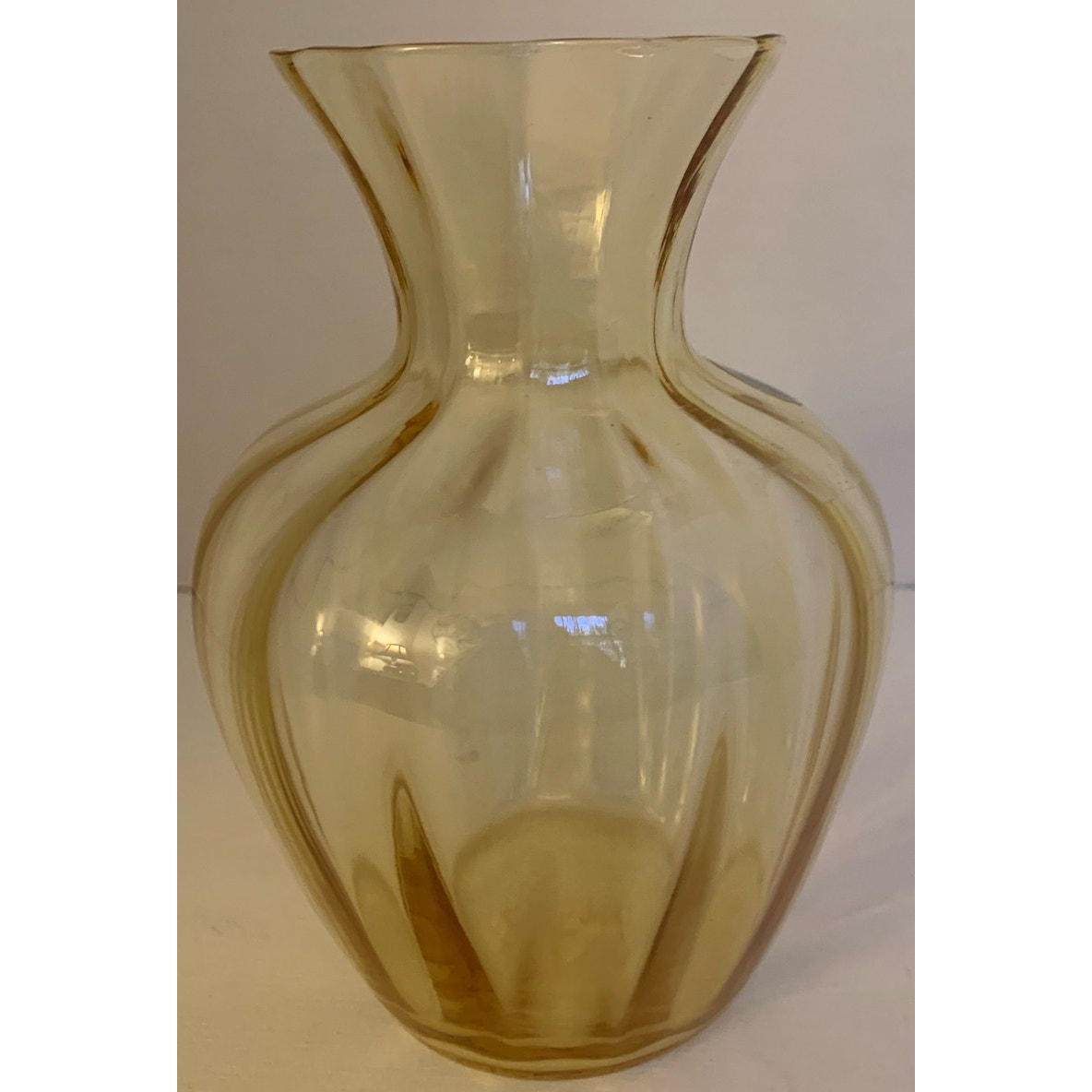VTG Handcrafted Imperial Glass Vase Light Amber