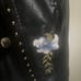 Vintage embroidered moto leather jacket | size large