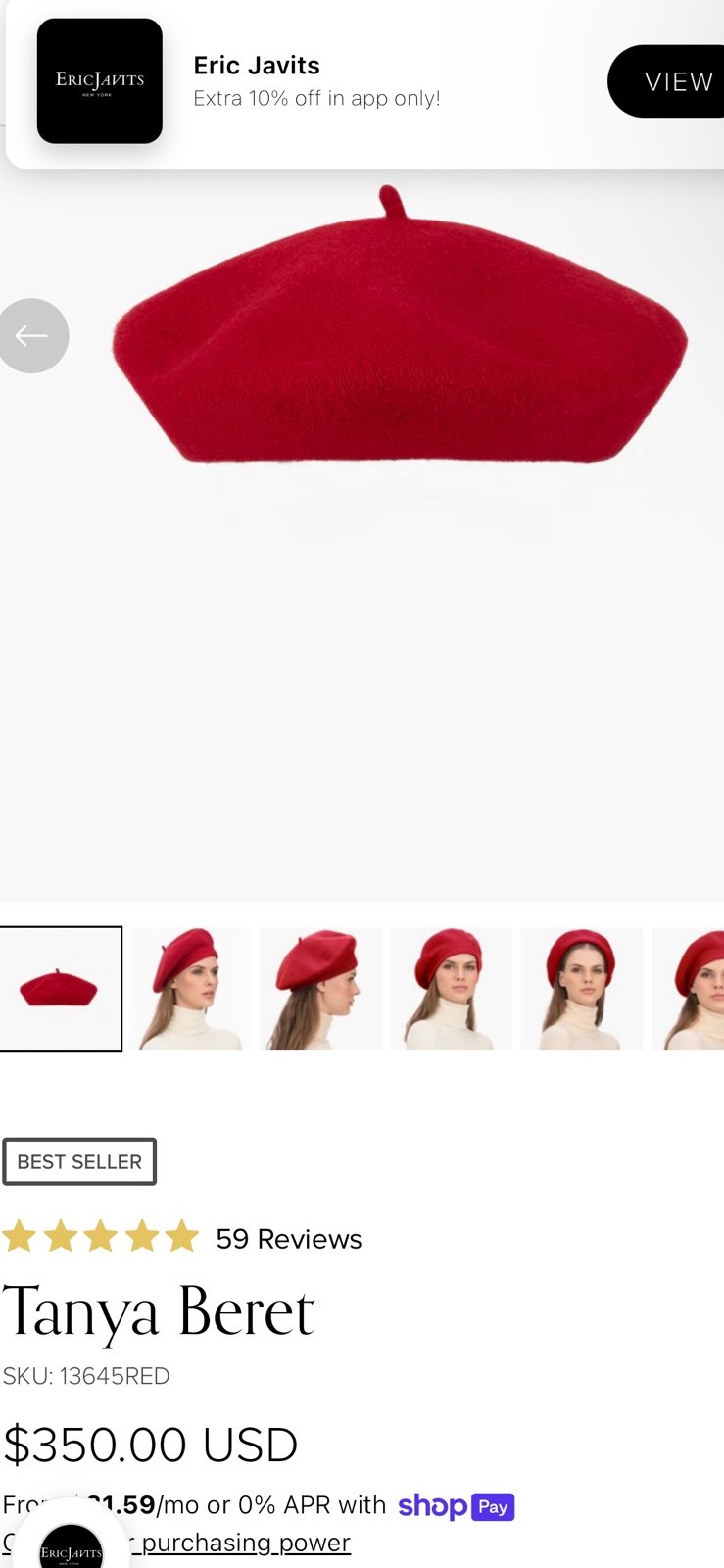 Eric Javits dark brown  beret