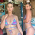 Inamorata Las Olas mauve check triangle top bikini set size S small NEW NWT