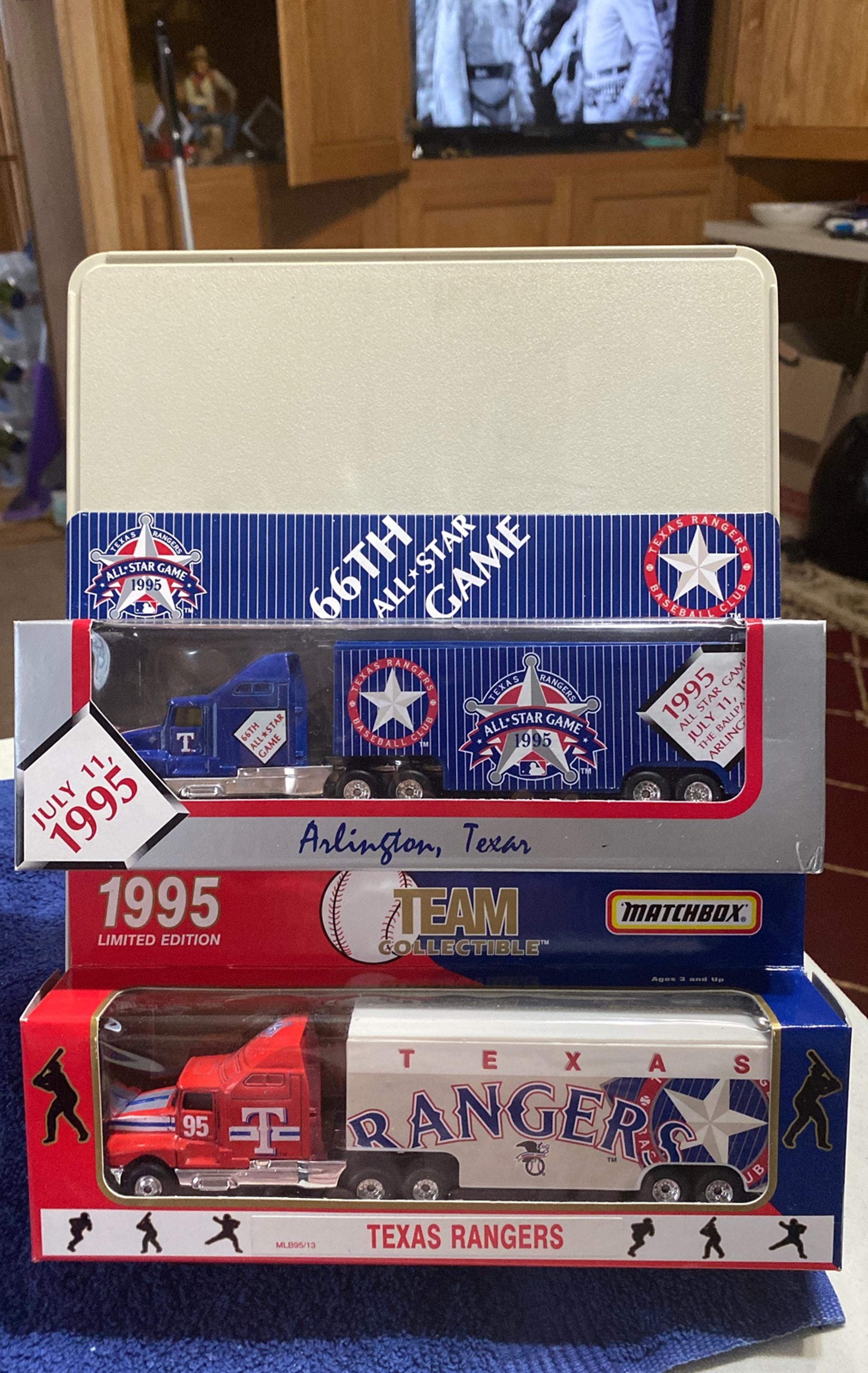 2- Texas Rangers 1995 66th All Star Game Matchbox Diecast Truck WhiteRose