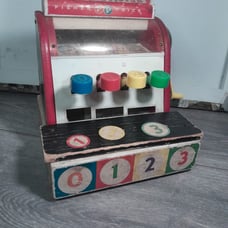 Vintage Fisher-Price Wooden Cash Register