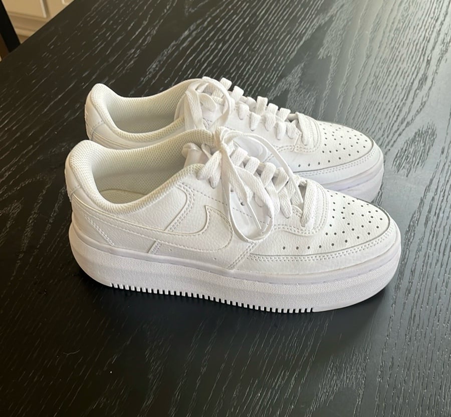 Nike platform white sneakers