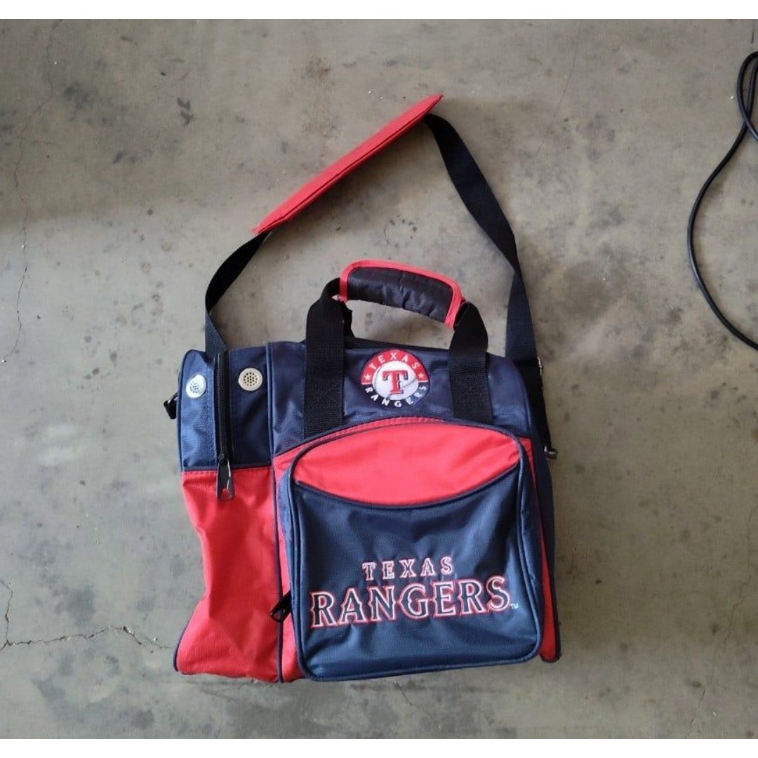 Texas Rangers Ball Bowling Bag With Handle and Shoulder Strap Side Pocket MLB