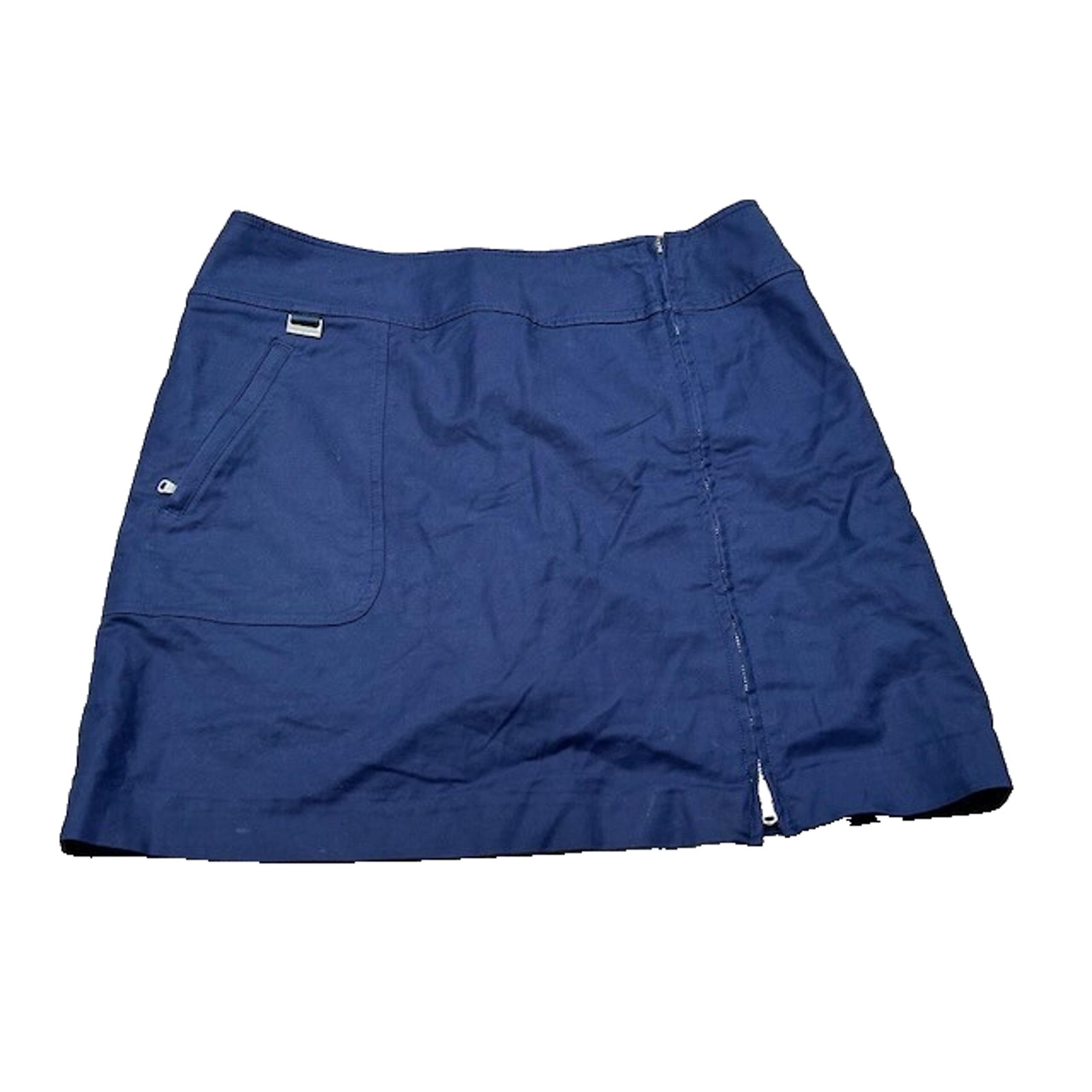 Ralph Lauren Golf Womens Mini Full Zip Skort A-Line Performance Navy Blue Size 8