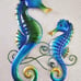 Metal Seahorse Family Wall Art Decor-Outdoor Indoor Coastal Hanging