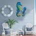 Metal Seahorse Family Wall Art Decor-Outdoor Indoor Coastal Hanging