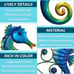 Metal Seahorse Family Wall Art Decor-Outdoor Indoor Coastal Hanging