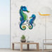 Metal Seahorse Family Wall Art Decor-Outdoor Indoor Coastal Hanging