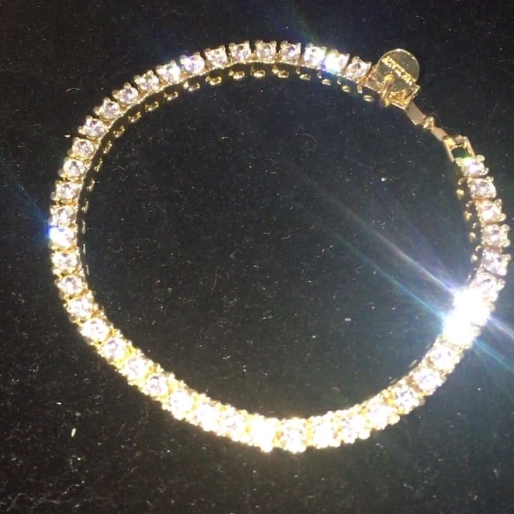 BRACELET 18K GOLD FULL DIAMONDS CZ ITALY