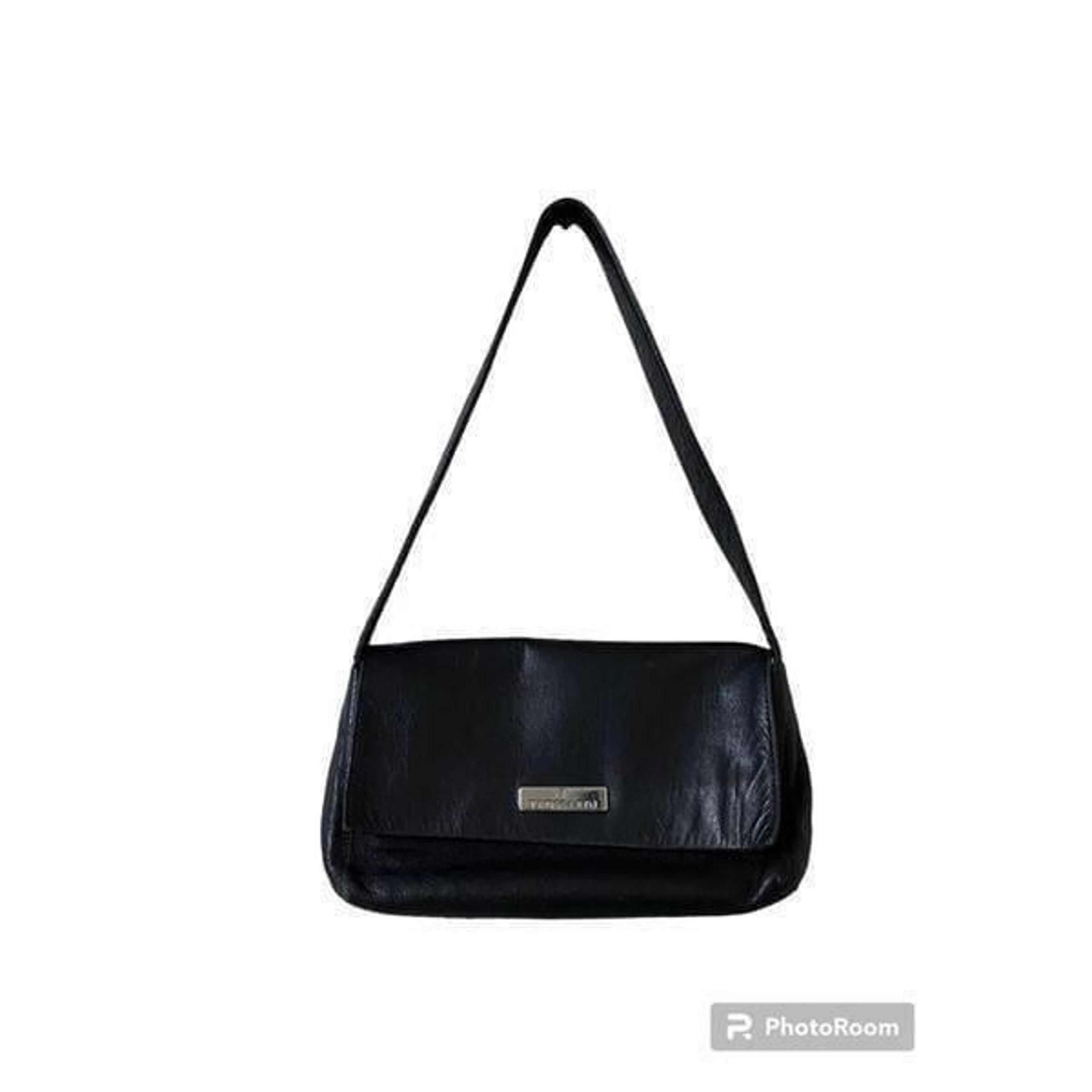 Trussardi black soft leather shoulder bag  Good pre owned condition