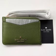 NWT Kate Spade Leila Small Cardholder Case Wristlet Keyring in Kelp Forest (99)