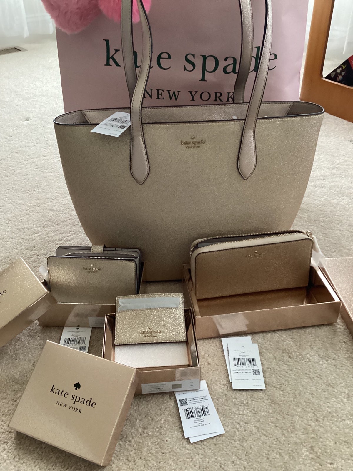 ❤️❤️Kate Spade Glimmer Tote set 4 piece different set opt.available