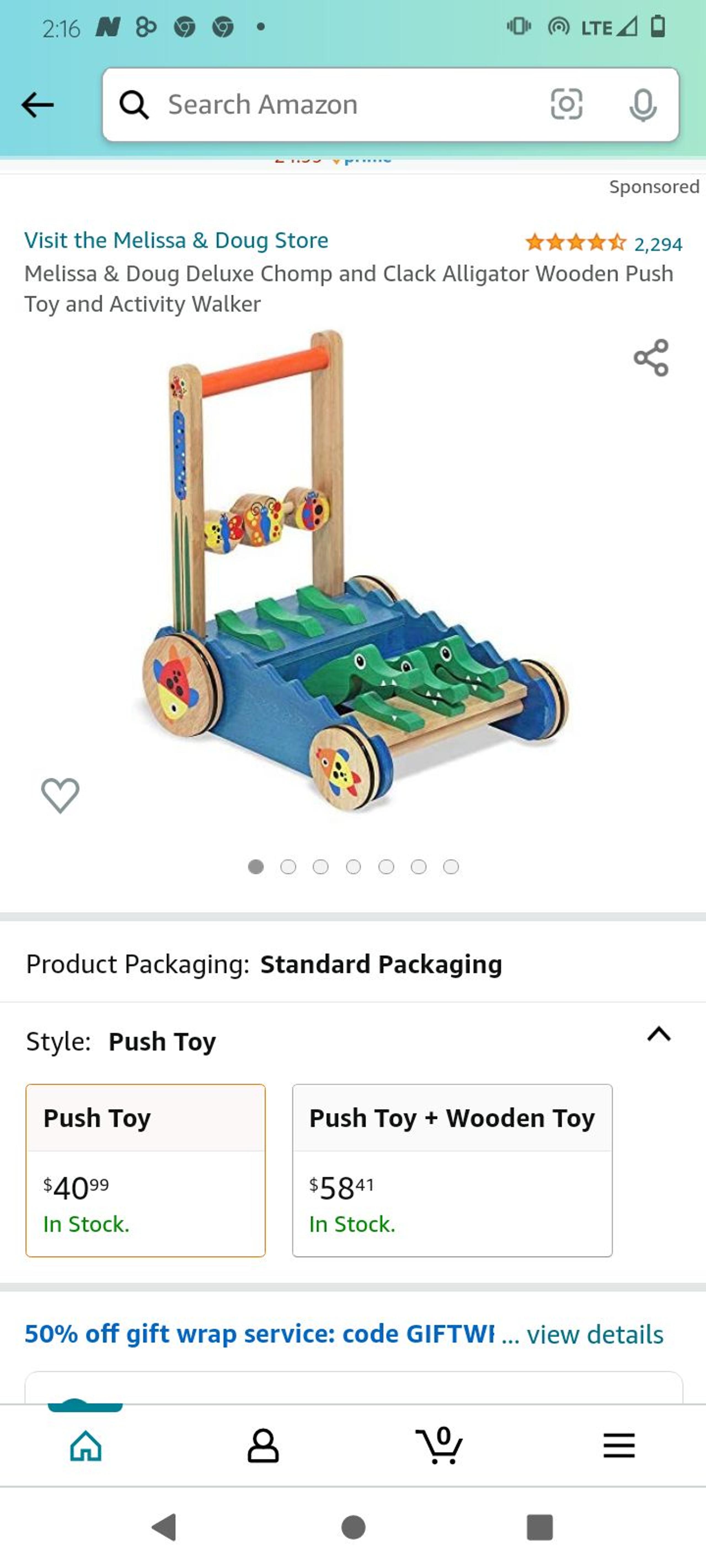 Wooden push toy like new vintage m a de by playskool