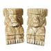 Pair Vintage Bookends Carved Aztec Mayan Tiki Stone Onyx Marble Statue Heavy