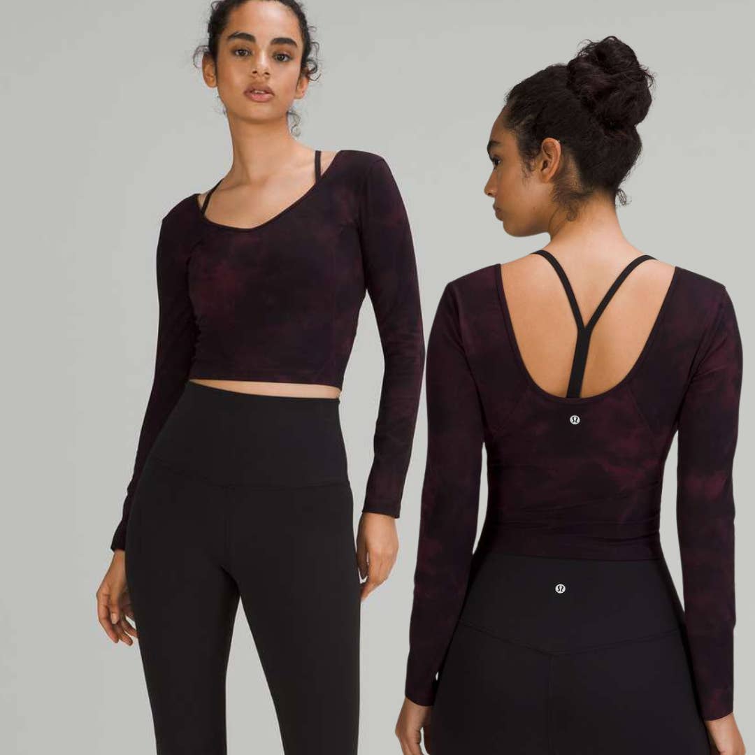 Lululemon Align Long Sleeve Shirt Diamond Dye Cassis Black Size 12 NWT Large