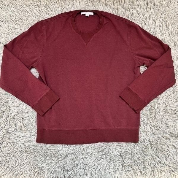 H by Halston Maroon Crewneck Sweatshirt, Size Large