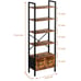 70in Tall Bookshelf with 2 Drawers, Rustic Brown