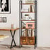 70in Tall Bookshelf with 2 Drawers, Rustic Brown