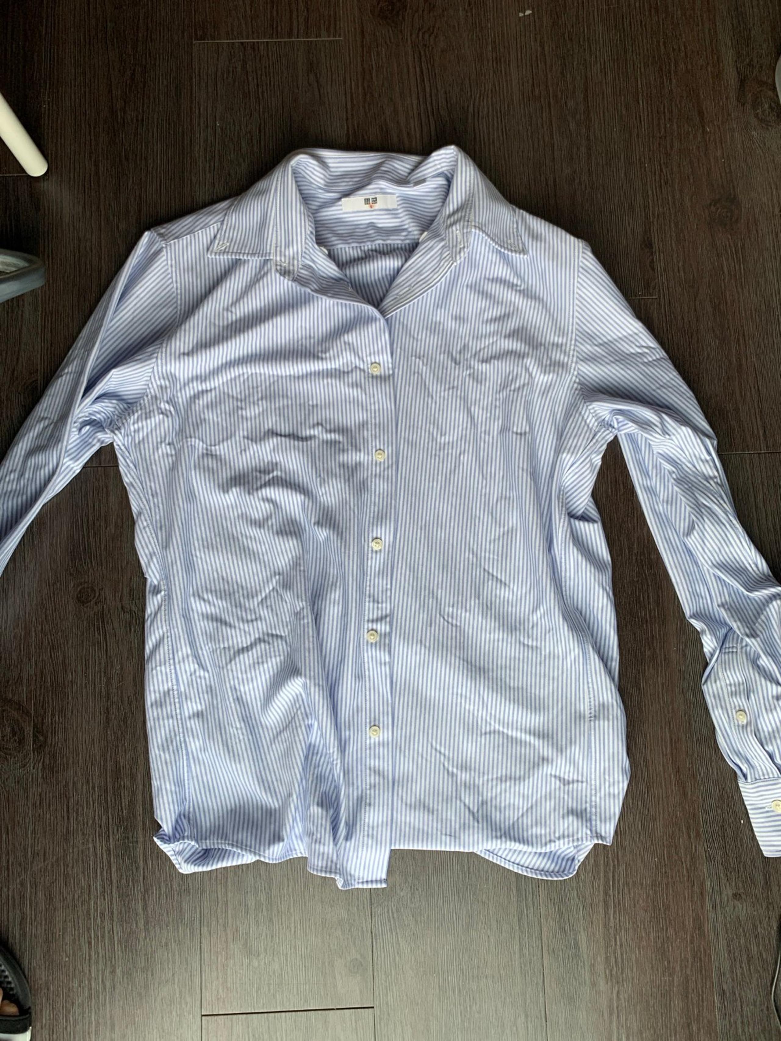 Uniqlo blue stripe dress shirt